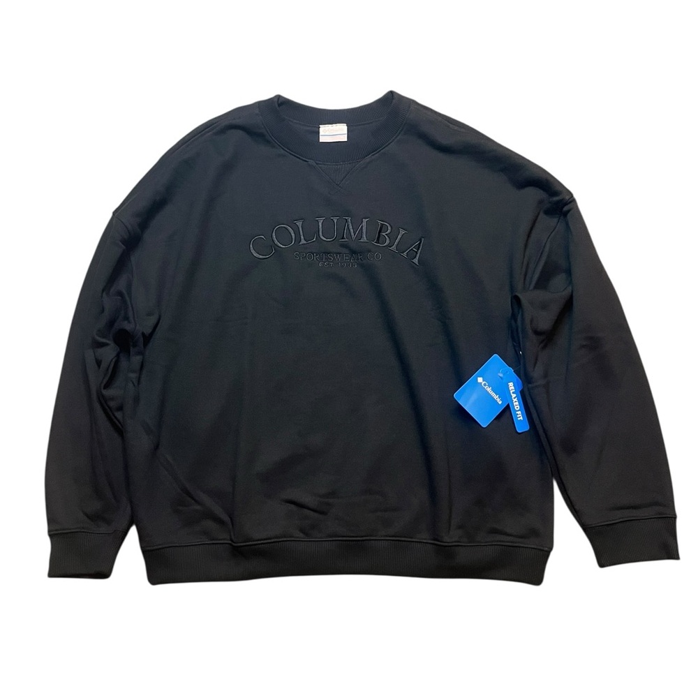 Columbia Women’s XL Bugasweat Graphic Crewneck Black Sweatshirt Long Sleeve New